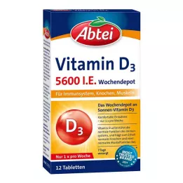 ABTEI Vitamina D3 5600 U.I. Comprimidos Depósito Semanal, 12 uds