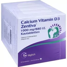 CALCIUM VITAMIN D3 Zentiva 1000 mg/880 U.I. comprimido masticable, 100 uds