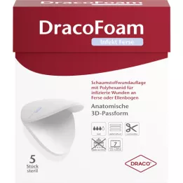 DRACOFOAM Talón para heridas de espuma para infecciones, 5 uds