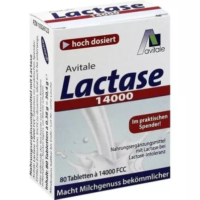 LACTASE 14.000 FCC Comprimidos en dispensador, 80 uds