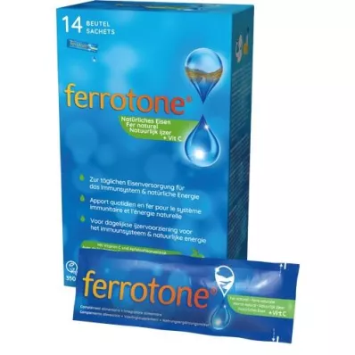 FERROTONE Comprimido de hierro con concentrado de manzana y vitamina C, 14 x 25 ml