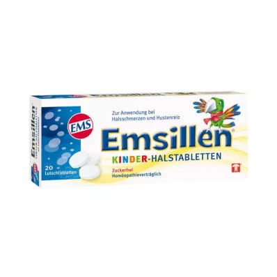 EMSILLEN Pastillas para la garganta infantiles de vainilla, 20 uds
