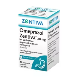 Omeprazol Zentiva 20 mg para acidez de estómago, 14 piezas