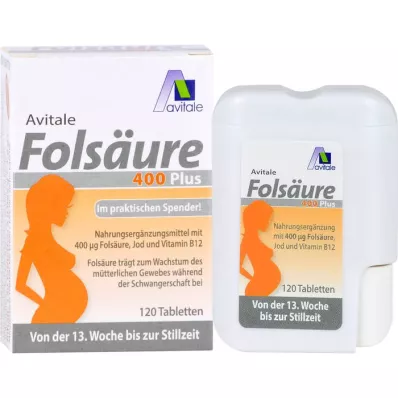 FOLSÄURE 400 Plus B12+Iodo Comprimidos, 120 Cápsulas