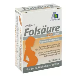 FOLSÄURE 400 Plus B12+Iodo Comprimidos, 120 Cápsulas