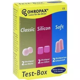 OHROPAX Caja de prueba de 3 tipos de tapones para los oídos, 3 x 2 unidades