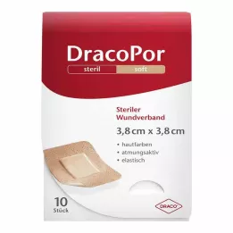 DRACOPOR Apósito para heridas 3,8x3,8 cm estéril color piel, 10 uds