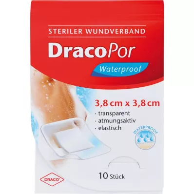 DRACOPOR apósito impermeable 3,8x3,8 cm estéril, 10 uds