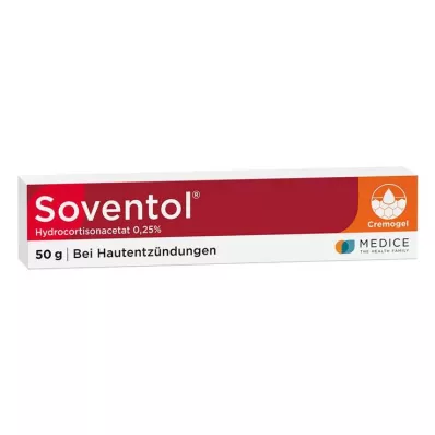 Acetato de hidrocortisona de Soventol 0,25% Cremogel para la inflamación de la piel, 50 g