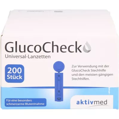 GLUCOCHECK Lancetas Universal, 200 uds