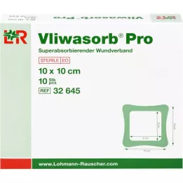 VLIWASORB Pro superabsorb.comp.estéril 10x10 cm, 10 uds