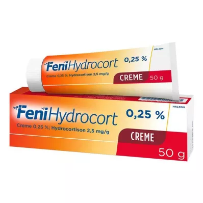 FeniHydrocort crema 0,25%, hidrocortisona 2,5 mg/g, eficaz para la inflamación de la piel, 50 g