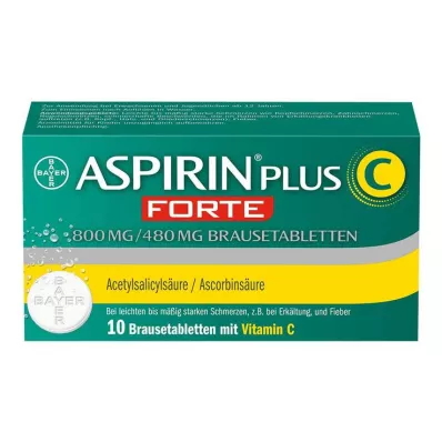 Aspirina plus C forte 800 mg / 480 mg comprimidos efervescentes, 10 comprimidos