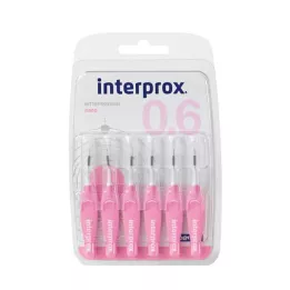 INTERPROX cepillo interdental nano rosa blister, 6 uds