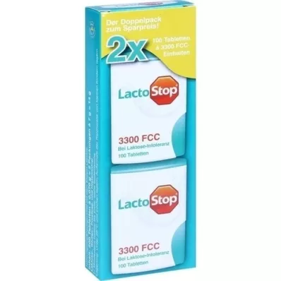 LACTOSTOP 3.300 FCC Comprimidos Click Dispenser Dop.Pa., 2X100 uds