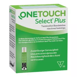 ONE TOUCH Tiras reactivas de glucosa en sangre Select Plus, 50 unidades
