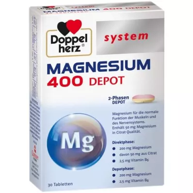 DOPPELHERZ Magnesio 400 comprimidos sistema Depot, 30 uds