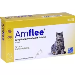 AMFLEE 50 mg solución spot-on para gatos, 3 uds
