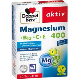DOPPELHERZ Magnesio 400+B12+C+E Comprimidos, 30 uds