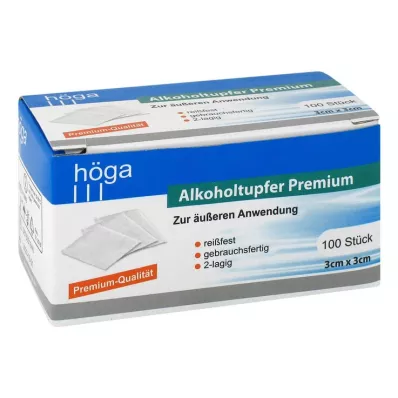 ALKOHOLTUPFER Premium 3x3 cm, 100 unidades