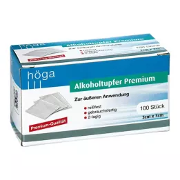 ALKOHOLTUPFER Premium 3x3 cm, 100 unidades