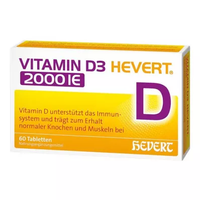 Vitamina D3 Hevert 2.000 UI tabletas, 60 st
