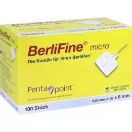 BERLIFINE microcánulas 0,25x8 mm, 100 uds