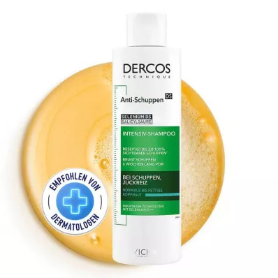 Vichy Dercos champú anticaspa para cuero cabelludo graso, 200 ml
