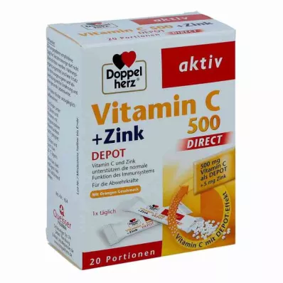 Doppelherz Vitamina C 500+zinc Depot pellets directos (20 piezas)