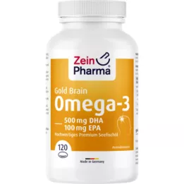 OMEGA-3 Gold Brain DHA 500mg/EPA 100mg Softgelkap, 120 uds