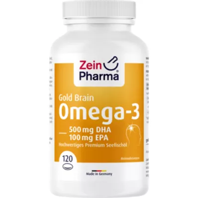 OMEGA-3 Gold Brain DHA 500mg/EPA 100mg Softgelkap, 120 uds