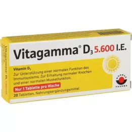 VITAGAMMA D3 5.600 U.I. Vitamina D3 NEM Comprimidos, 20 uds