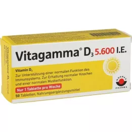 VITAGAMMA D3 5.600 U.I. vitamina D3 NEM Comprimidos, 50 uds