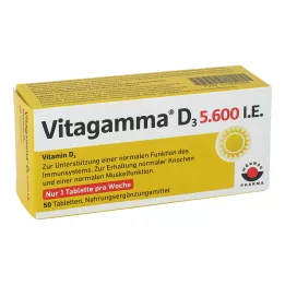 Vitagamma D3 5.600 UI Tabletas de vitamina D3 NEM , 50 st