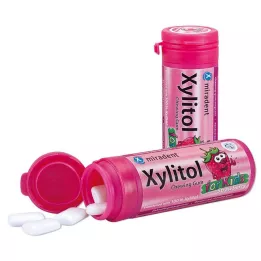 MIRADENT Xilitol cuidado dental chicle fresa niños, 30 g