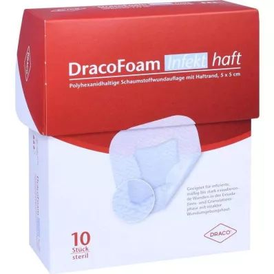 DRACOFOAM Infekt haft Schaumst.Wundauf.5x5 cm, 10 pcs DRACOFOAM Infekt haft Schaumst.Wundauf.5x5 cm, 10 pcs