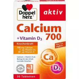 DOPPELHERZ Calcio 700+Vitamina D3 Comprimidos, 30 Cápsulas