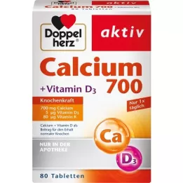 DOPPELHERZ Calcio 700+Vitamina D3 Comprimidos, 80 Cápsulas