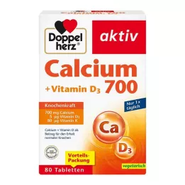 DOPPELHERZ Calcio 700+Vitamina D3 Comprimidos, 80 Cápsulas