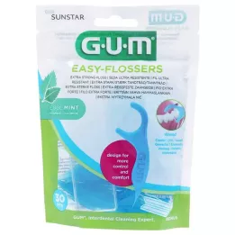 GUM Easy-Flossers palillos de hilo dental encerado + estuche de viaje, 30 piezas