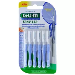 GUM Fresa interdental Trav-Ler 0.6IN azul claro vela, 6 piezas