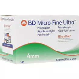 BD MICRO-FINE ULTRA Agujas para bolígrafo 0,23x4 mm, 100 unidades