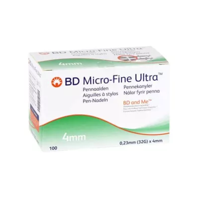 BD Agujas Micro-Fine Ultra Pen 0,23x4 mm, 100 unidades BD Agujas Micro-Fine Ultra Pen 0,23x4 mm, 100 unidades