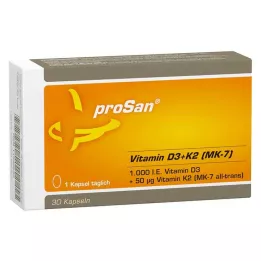 PROSAN Vitamina D3+K2 MK-7 cápsulas, 30 uds
