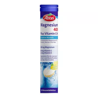 ABTEI Magnesio 400 Más Vitamina C+E Comprimidos Efervescentes, 15 uds