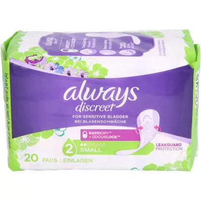 ALWAYS discreto inserto de incontinencia pequeño, 20 uds