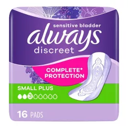 ALWAYS inserto discreto para incontinencia small plus, 16 uds