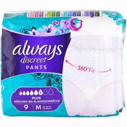 ALWAYS braguitas discretas para incontinencia plus M, 9 uds
