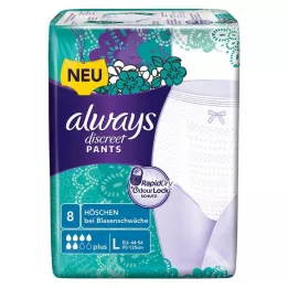 ALWAYS braguitas discretas para incontinencia plus L, 8 uds