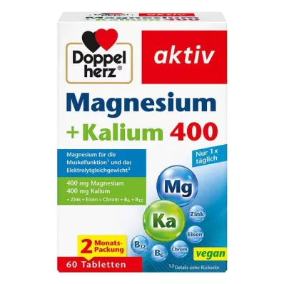 DOPPELHERZ Comprimidos de magnesio+potasio, 60 uds